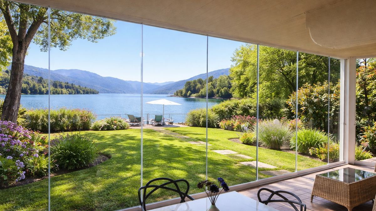 Vetrate panoramiche VEPA eleganti per terrazzi e giardini